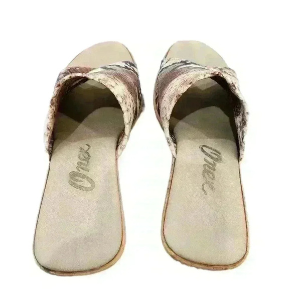 Onex Cork Wedge Sandals,Made in Italy, Faux Snakeskin, US Women's 6 EU 37 - Picture 5 of 5